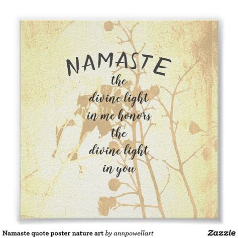 Namaste quote poster nature art | Zazzle.com | Namaste quotes, Quote ...