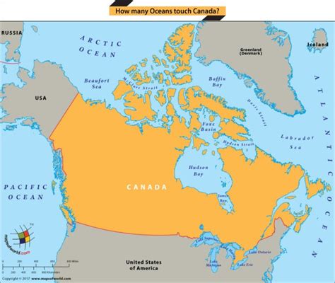 Canada is surrounded by three Oceans - Answers