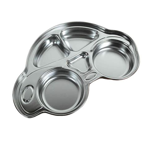 Stainless Steel Section Plates for Kids (1p) : Amazon.in: Home & Kitchen