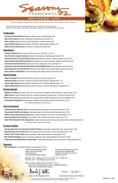 Seasons 52 Fall Menu Nutrition | Besto Blog