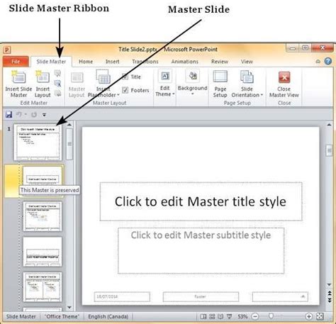 Using Slide Master in Powerpoint 2010