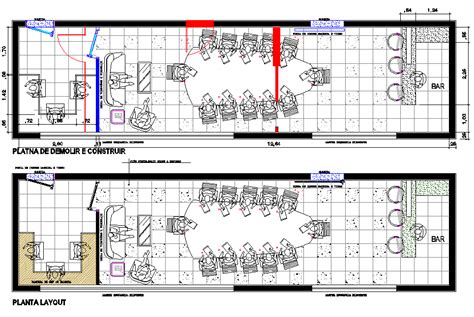 Meeting room design plan - Cadbull