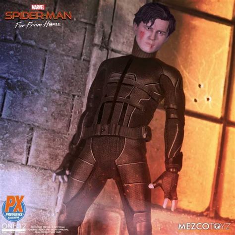 Exclusive Mezco ONE:12 Collective Stealth Suit Spider-Man PX Up for ...