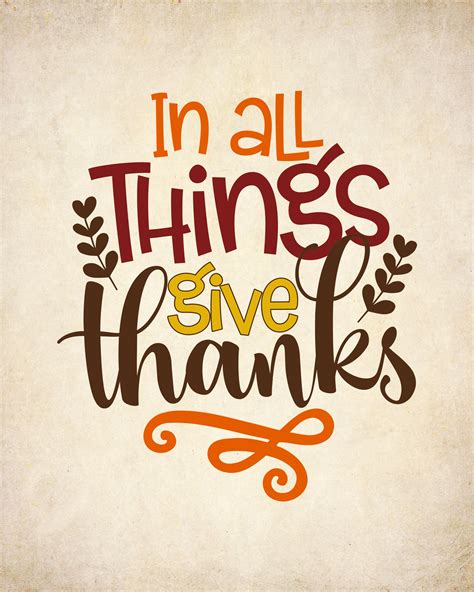 In All Things Give Thanks, Fall Printable Wall Decor, Autumn Printable ...