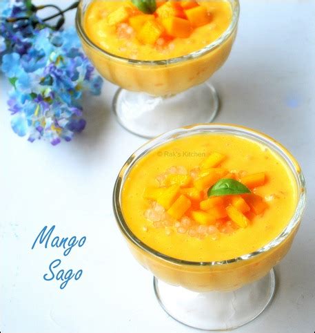 Mango sago recipe | Mango sago pudding - Raks Kitchen