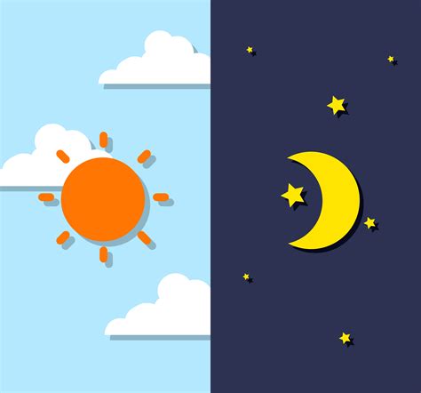 Day and night sky 293120 Vector Art at Vecteezy