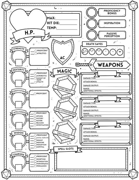 The Best DnD Character Sheets - Custom, Online, Printable + Fillable ...