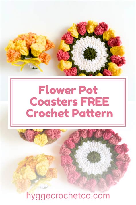 Crochet flower coasters free pattern – Artofit