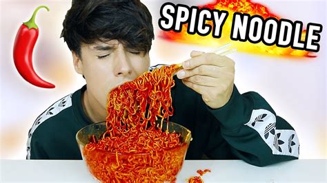 extremely spicy NOODLE CHALLENGE *painful mukbang* - YouTube