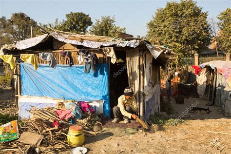 Poor people near their houses at slums in Tripureshwor – Stock ...