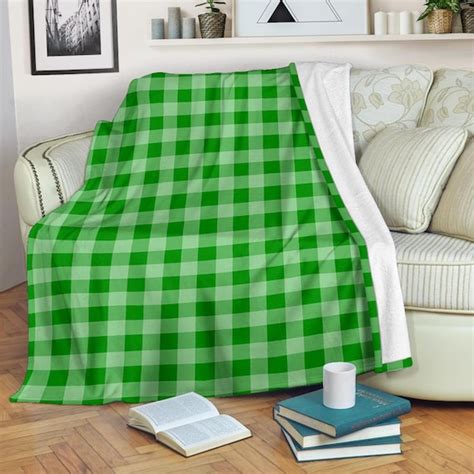 Green Plaid Blanket / Green Plaid Throw Blanket / Green Plaid | Etsy