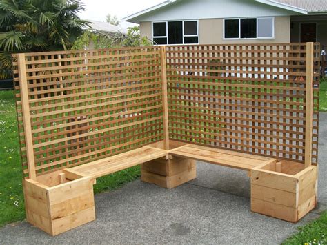 Macrocarpa Planter boxes, Seats & Trellis | Patio fence, Backyard patio ...