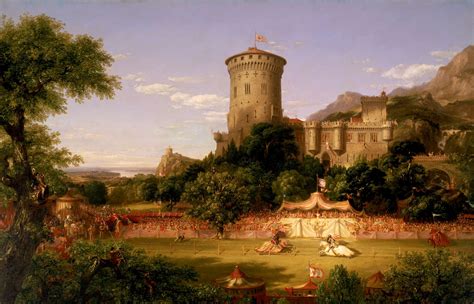 knight, Crowds, Thomas Cole, Architecture, Building, Painting, Artwork ...