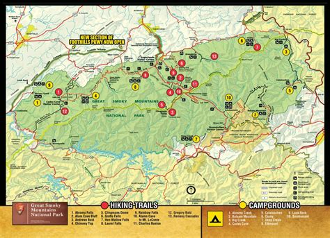 Smoky Mountain National Park Printable Map