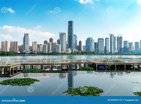 Wuhan city skyline, China stock image. Image of high - 293251147