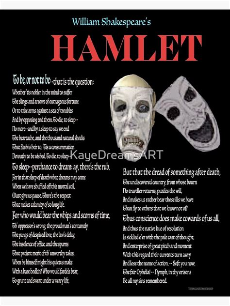 "Hamlet Soliloquy: To Be or Not to Be" Canvas Print for Sale by ...