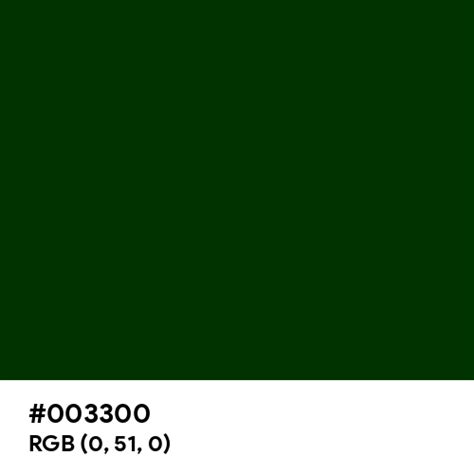 Dark Green (Traditional) color hex code is #003300