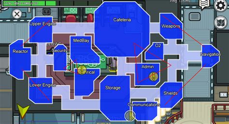 I made a map for Among us for vents on the map The Skeld for impostors ...