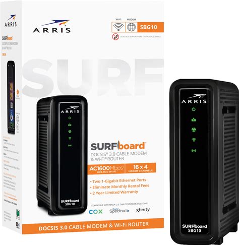 ARRIS SURFboard 16 x 4 DOCSIS 3.0 Cable Modem & AC1600 Wi-Fi Router ...