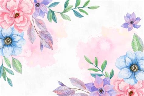 Free Vector | Watercolor flowers background in pastel colors ...