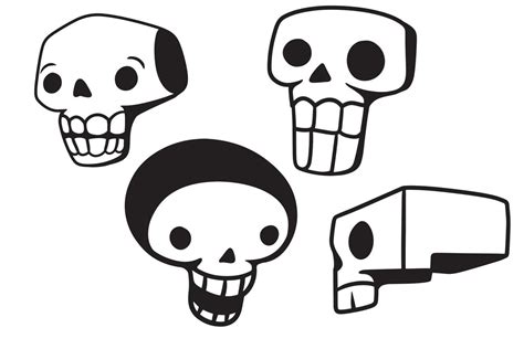 set of skull vector halloween 13593290 Vector Art at Vecteezy