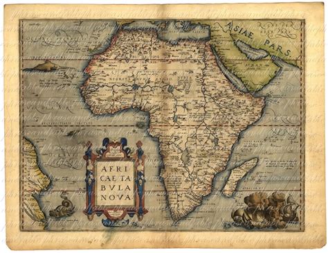 Carte de l'Afrique des Années 1500 034 par phraseandfable sur Etsy