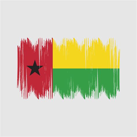 Guinea Bissau Flag Bush Strokes. National Flag 11080557 Vector Art at ...