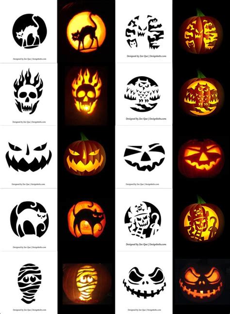 290+ Free Printable Halloween Pumpkin Carving Stencils, Patterns ...