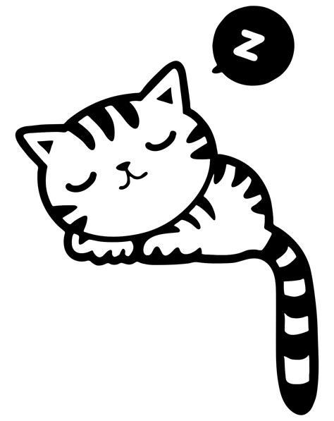 Sleeping Cartoon Cat Clip Art Image - ClipSafari