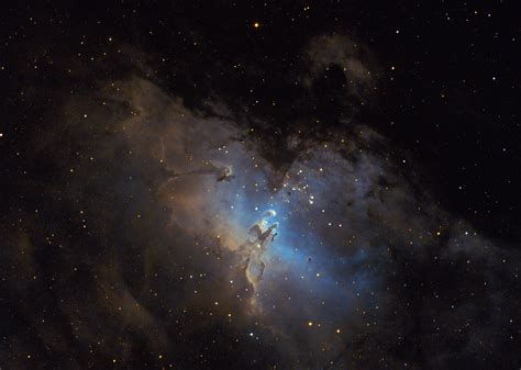 My image of the Eagle Nebula in the Hubble Palette : r/space