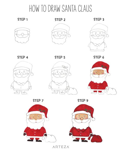 How to Draw Santa Claus | Easy christmas drawings, Santa claus drawing ...