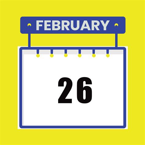 February 26 Calendar Daily Icon Date-Month design 26360536 Vector Art ...