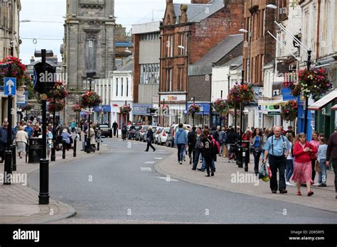 Ayr Town Centre,Ayrshire, Scotland UK shops retail people. Ayr High ...