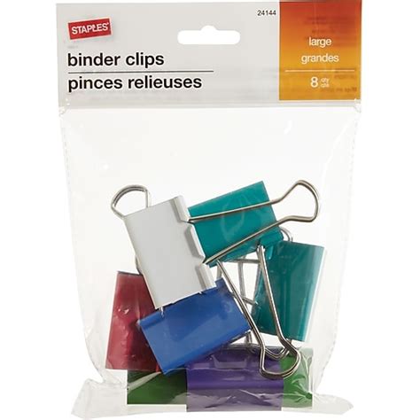 Staples Fashion Binder Clip, Large, 2", 1", 8 PK (23217) at Staples