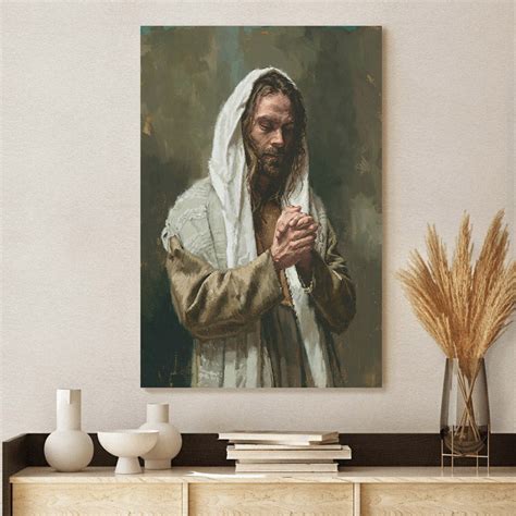 The Lord's Prayer Canvas Wall Art - Jesus Picture - Jesus Portrait Can ...