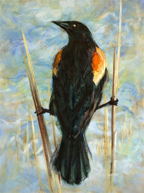 Red Winged Blackbird Painting at PaintingValley.com | Explore ...