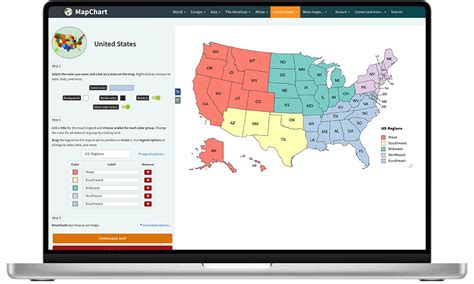 making a map with MapChart on a laptop