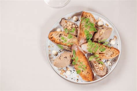 Goose Liver Pate. Foie Gras Pate with Toasts Stock Photo - Image of ...