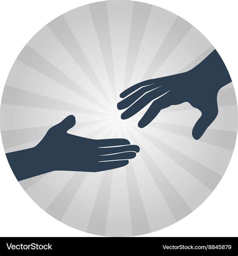 Helping hands flat icon Royalty Free Vector Image