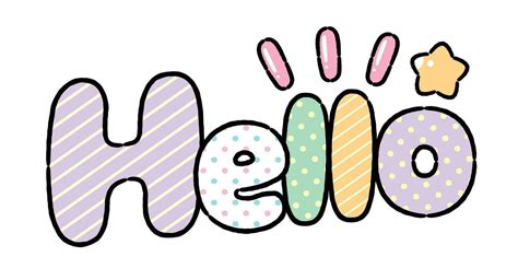 Cute word 'Hello' Cartoon style, Vector illustration. 25894618 Vector ...