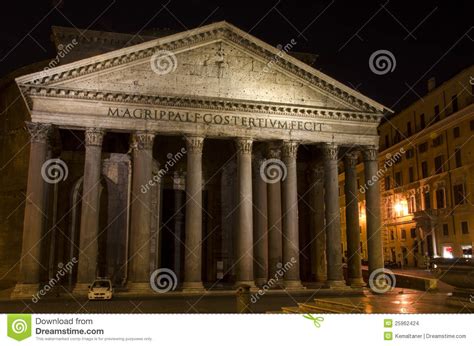 Pantheon, Rome at night stock photo. Image of monument - 25962424