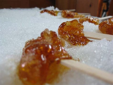 AHHHH!! Maple sugar on snow.. i want another stick of this stuff ...