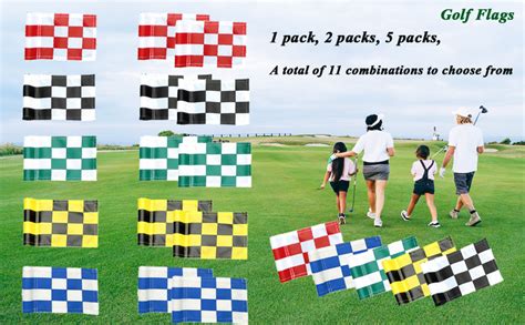 5 PCS Golf Flag Putting Green Flag Checkered Golf Flags with Tube ...