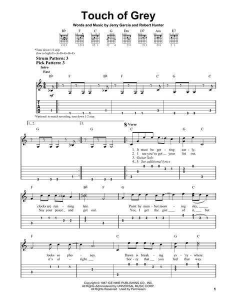 Touch Of Grey by Grateful Dead - Easy Guitar Tab - Guitar Instructor