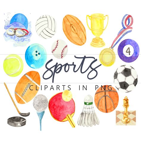 Sports Clip Art Elements in PNG Format, PE, Intramurals, Sports ...