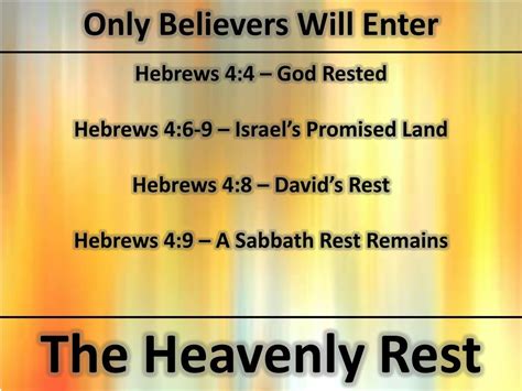 PPT - The Heavenly Rest Hebrews 4:1-14 PowerPoint Presentation, free ...