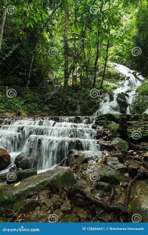 Waterfalls Flowing Down from the Stream at `Mae Kampong` Waterfall in ...