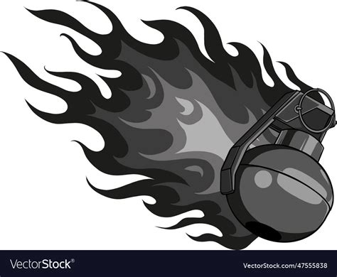 Monochrome hand grenade Royalty Free Vector Image