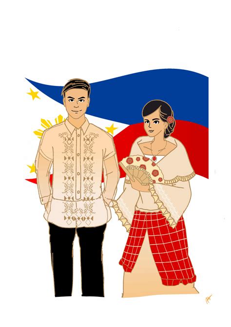 Customs/ Barong Tagalog and Baro’t Saya motii - Illustrations ART street