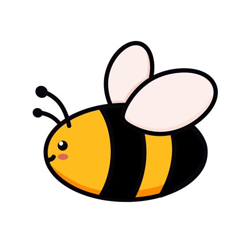 Cute bee vector illustration in doodle style. Colorful kids drawing for ...